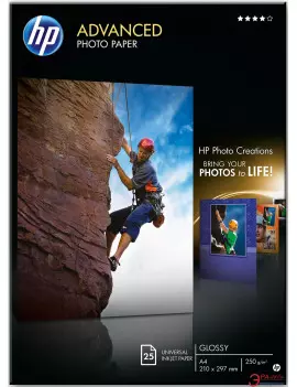 Carta Fotografica HP Advanced Hewlett Packard - Lucida - A4 - 250 g (Conf. 25)