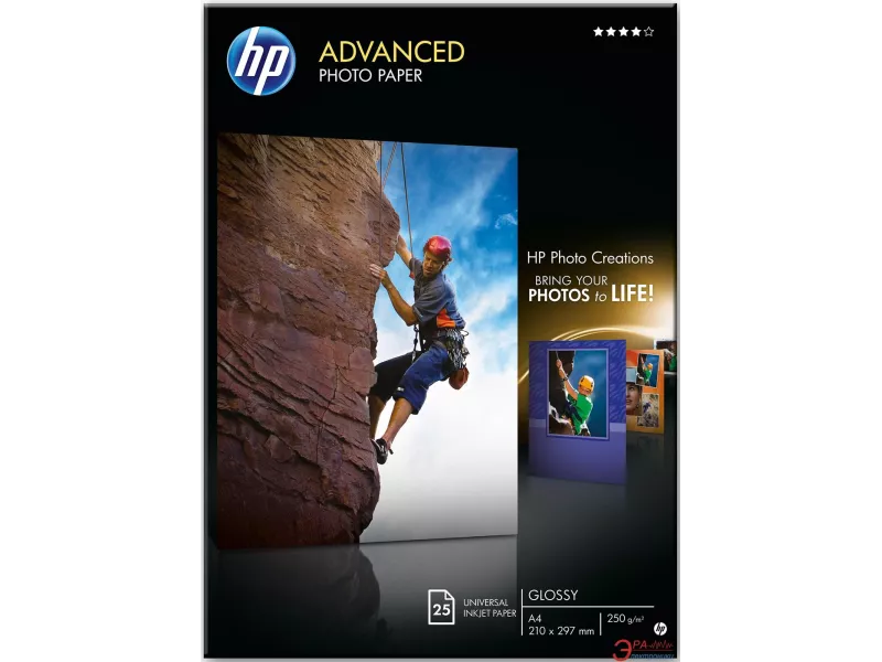 Carta Fotografica HP Advanced Hewlett Packard - Lucida - A4 - 250 g (Conf. 25) Carta Fotografica HP Advanced Hewlett Packard - Lucida - A4 - 250 g (Conf. 25)