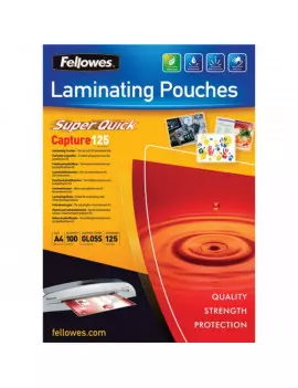 Pouches SuperQuick Fellowes - 125 Micron (Conf. 100)