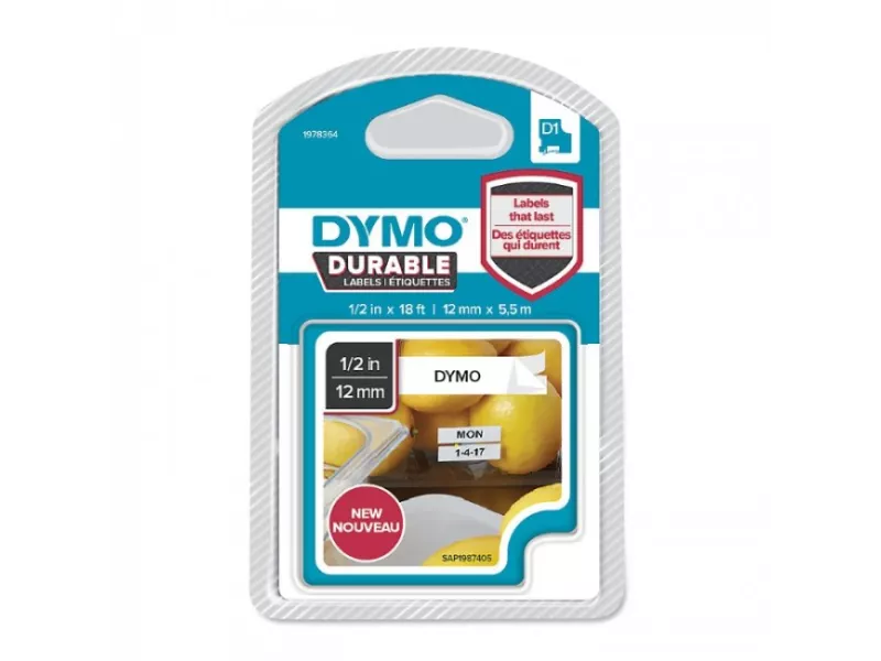 Etichette Dymo D1 Durable Dymo - 12 mm x 5,5 m - Nero/Bianco Etichette Dymo D1 Durable Dymo - 12 mm x 5,5 m - Nero/Bianco