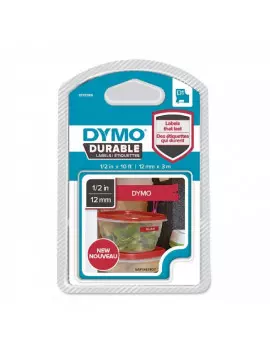 Etichette Dymo D1 Durable Dymo - 12 mm x 3 m - Bianco/Rosso