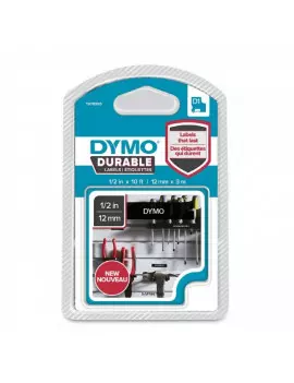 Etichette Dymo D1 Durable Dymo - 12 mm x 3 m - Bianco su Nero