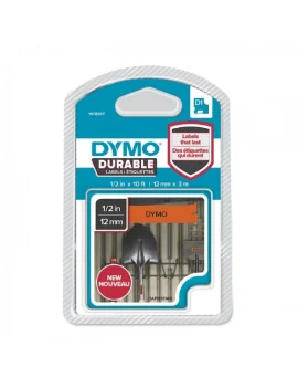 Etichette Dymo D1 Durable - 12 mm x 3 m - Nero su Arancione