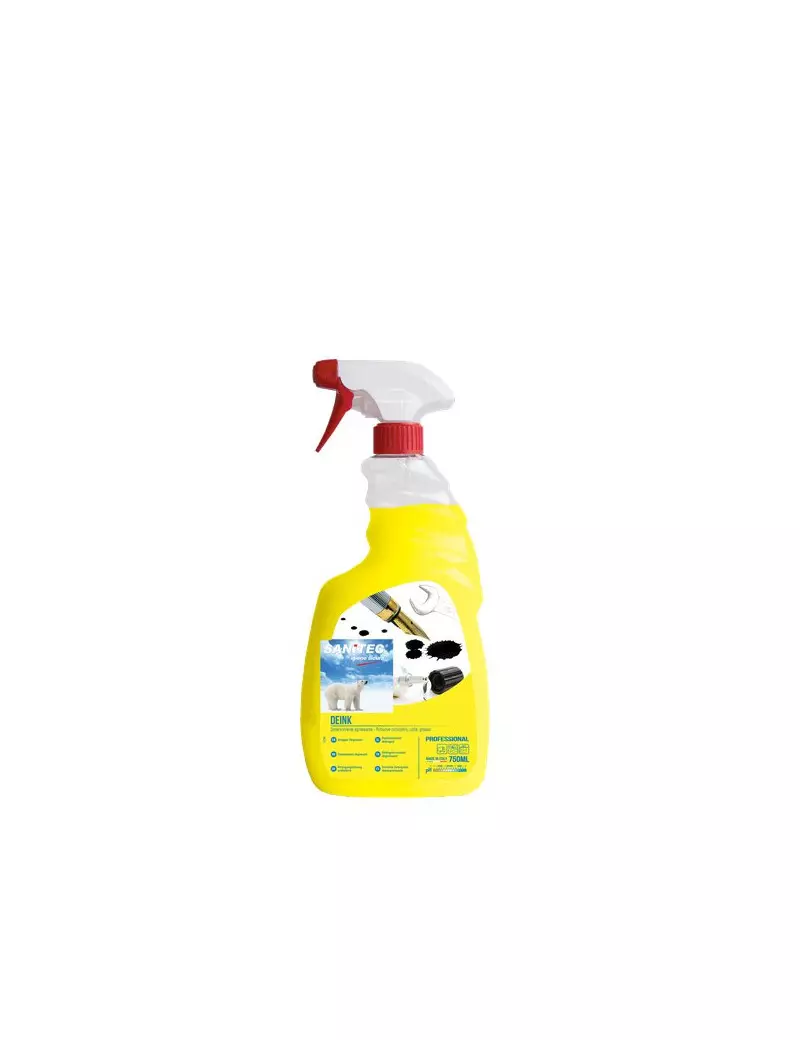 Detergente per Inchiostri Colla e Grasso Sanitec - 750 ml (Conf. 6) Detergente per Inchiostri Colla e Grasso Sanitec - 750 ml (Conf. 6)
