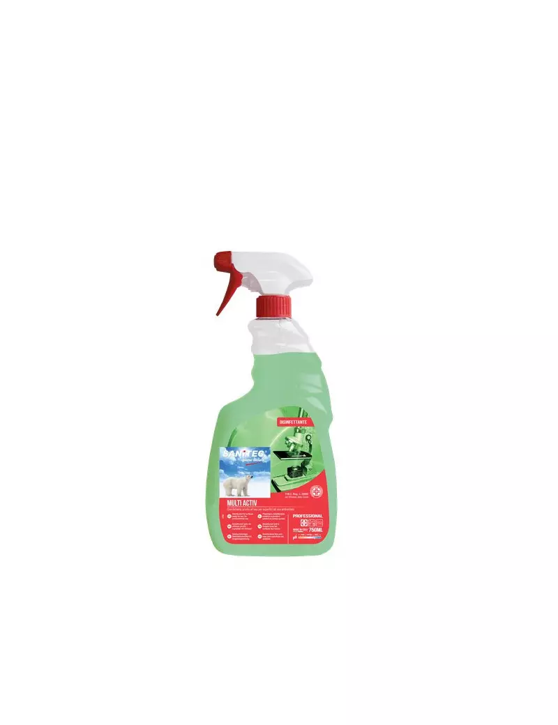 Detergente Disinfettante Inodore Multi Activ Sanitec - 750 ml (Conf. 6)