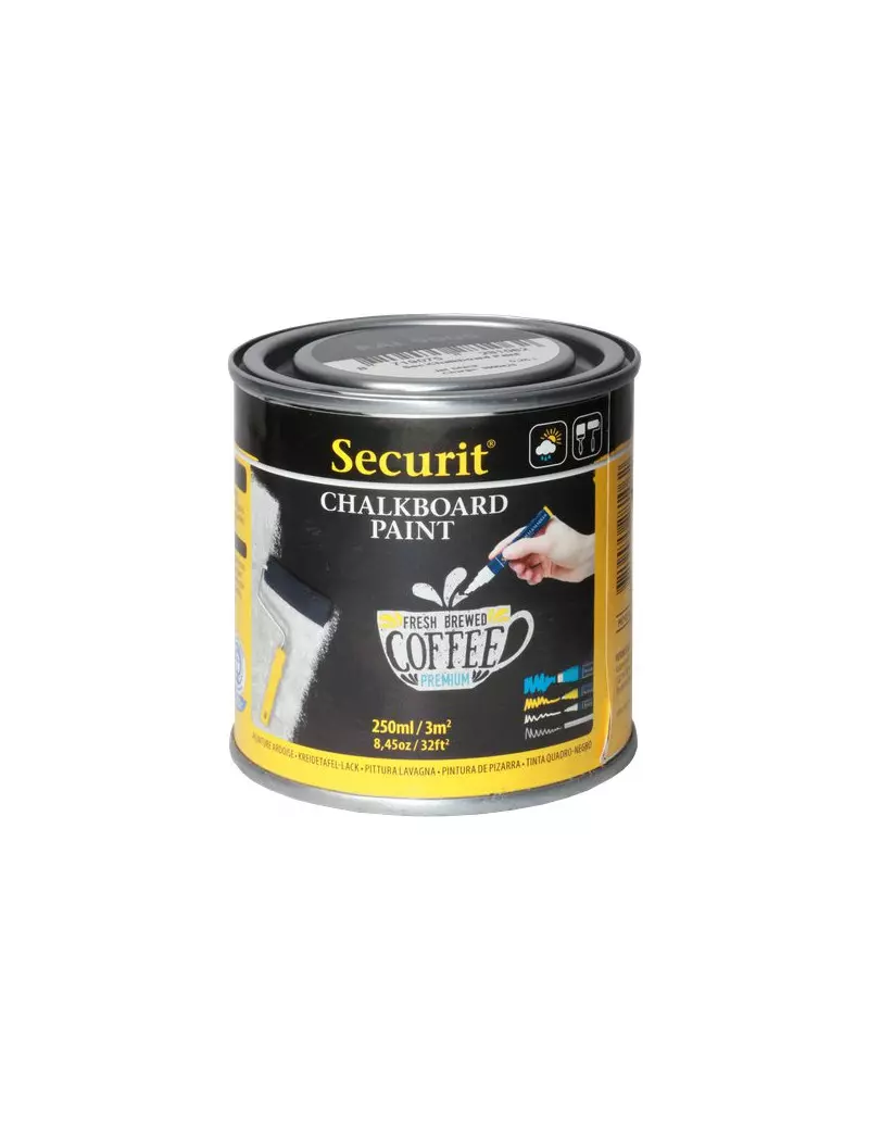 Pittura Effetto Lavagna Securit - 250 ml - PNT-BL-SM (Nero) Pittura Effetto Lavagna Securit - 250 ml - PNT-BL-SM (Nero)