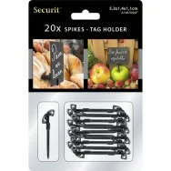 Reggitarghe a Chiodo per Targhe Scrivibili Securit - 4x6 cm - Nero (Conf. 20)