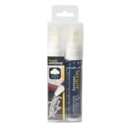 Pennarelli a Gesso Liquido Waterproof Securit - 7-15 mm - Bianco (Conf. 2)