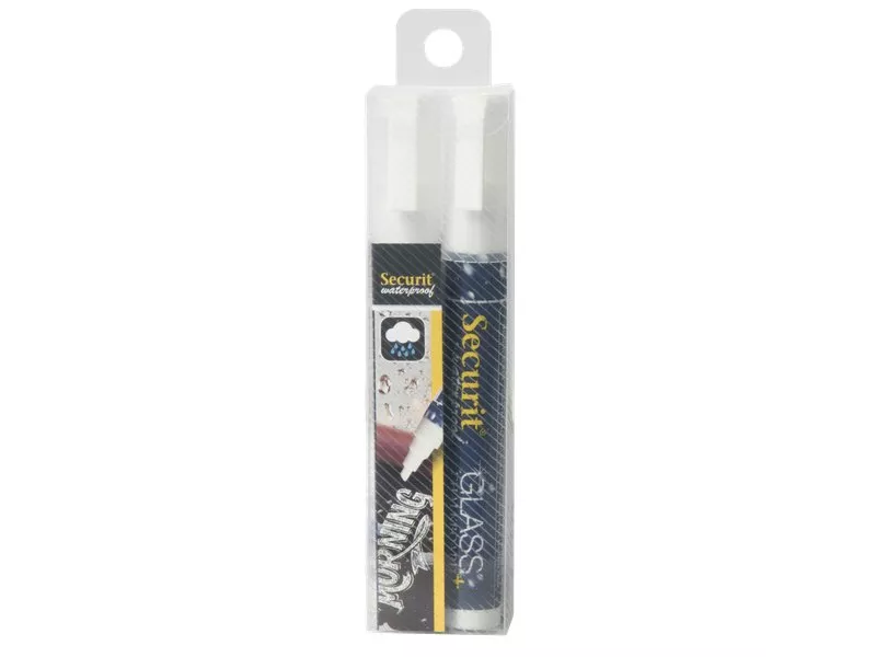 Pennarelli a Gesso Liquido Waterproof Securit - 2-6 mm - Bianco (Conf. 2) Pennarelli a Gesso Liquido Waterproof Securit - 2-6 mm - Bianco (Conf. 2)