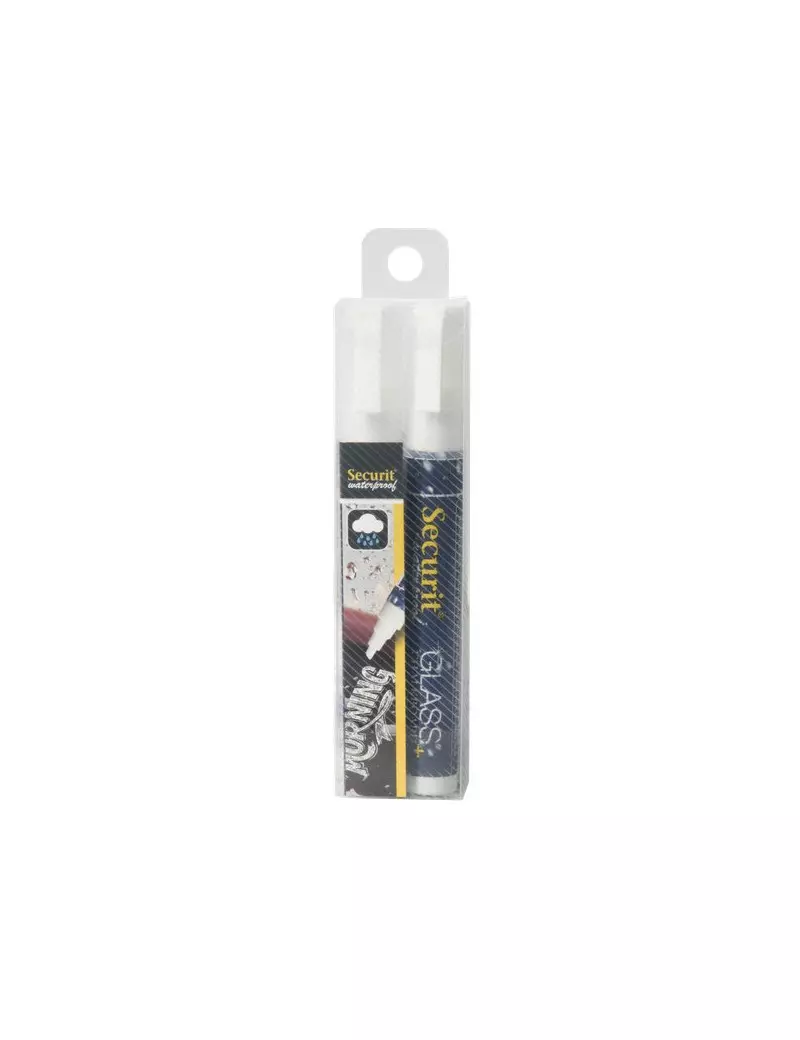 Pennarelli a Gesso Liquido Waterproof Securit - 2-6 mm - Bianco (Conf. 2) Pennarelli a Gesso Liquido Waterproof Securit - 2-6 mm - Bianco (Conf. 2)