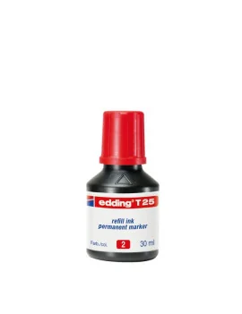 Inchiostro Permanente per Marcatori T25 Edding - 30 ml - E-T25 002 (Rosso)