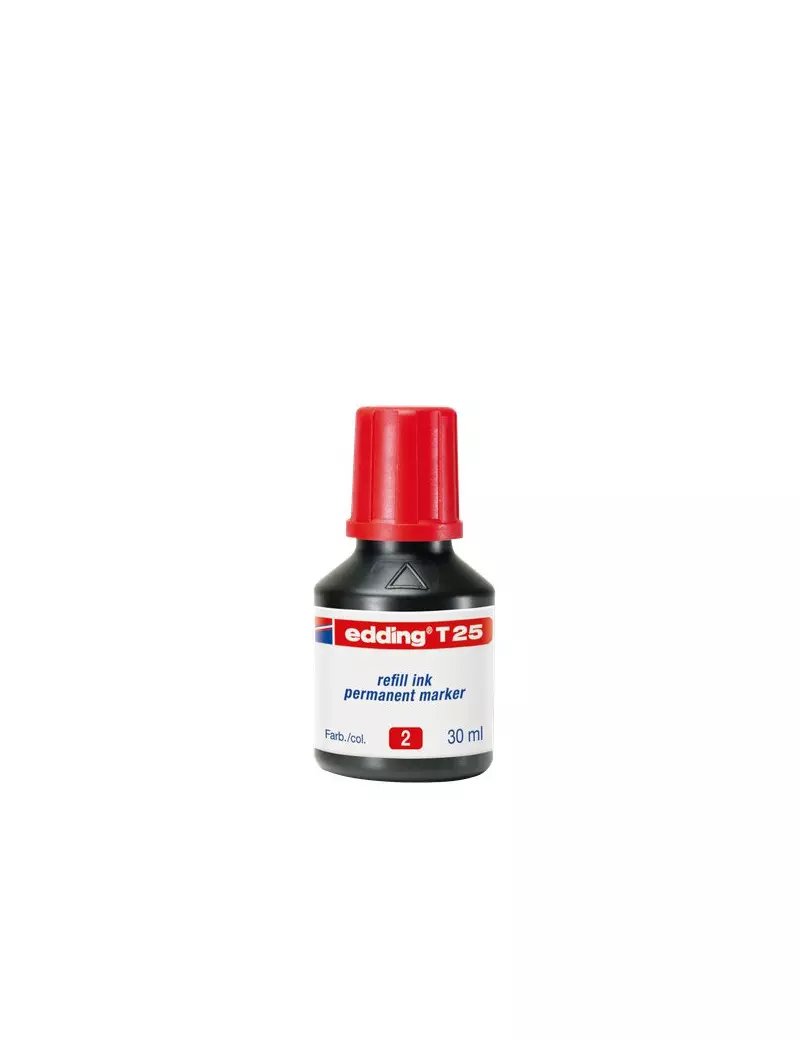 Inchiostro Permanente per Marcatori T25 Edding - 30 ml - E-T25 002 (Rosso)