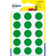 Etichette Rotonde in Bustina Avery - 19 mm - Verde (Conf. 6)
