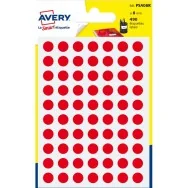 Etichette Rotonde in Bustina Avery - Ø 8 mm - Rosso (Conf. 6)