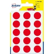 Etichette Rotonde in Bustina Avery - 19 mm - Rosso (Conf. 6)