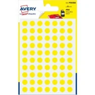 Etichette Rotonde in Bustina Avery - Ø 8 mm - Giallo (Conf. 6)