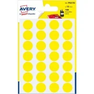 Etichette Rotonde in Bustina Avery - Ø 15 mm - Giallo (Conf. 7)