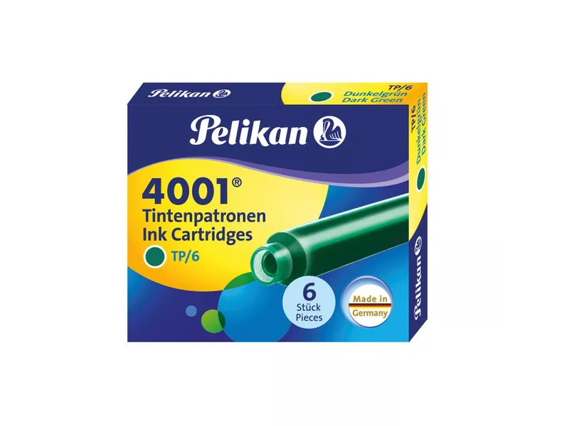 Cartucce per Stilografiche 4001 TP/6 Pelikan - Verde (Conf. 6) Cartucce per Stilografiche 4001 TP/6 Pelikan - Verde (Conf. 6)