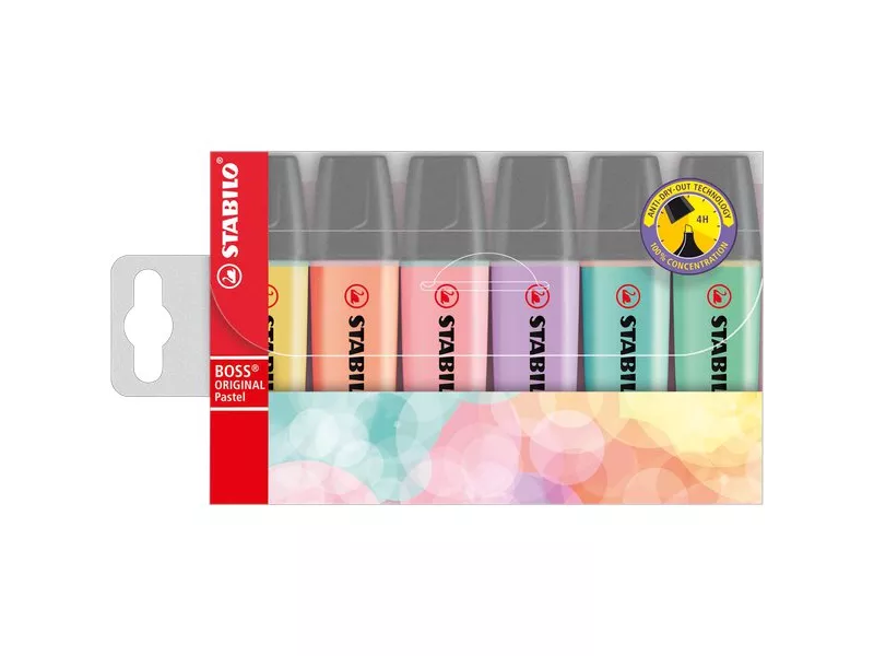 Astuccio in Plastica Evidenziatore Stabilo Boss Original - Assortiti Pastello (Conf. 6) Astuccio in Plastica Evidenziatore Stabilo Boss Original - Assortiti Pastello (Conf. 6)
