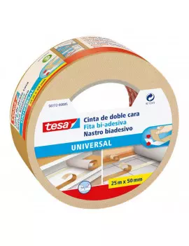 Nastro Biadesivo Universale Tesa - 50 mm x 25 m - 56172-00007-01 (Avana)