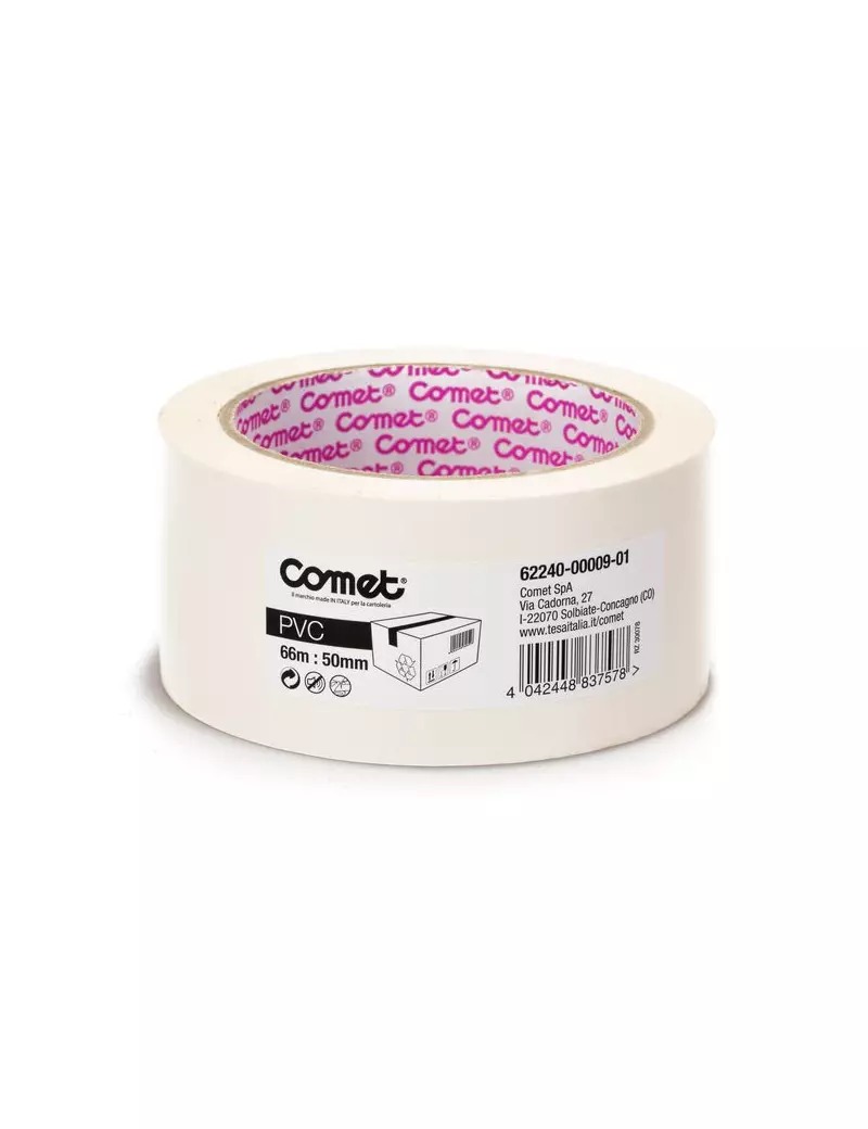 Nastro da Imballo 62240 Comet - 50 mm x 66 m - 62240-00009-01 (Bianco) Nastro da Imballo 62240 Comet - 50 mm x 66 m - 62240-00009-01 (Bianco)