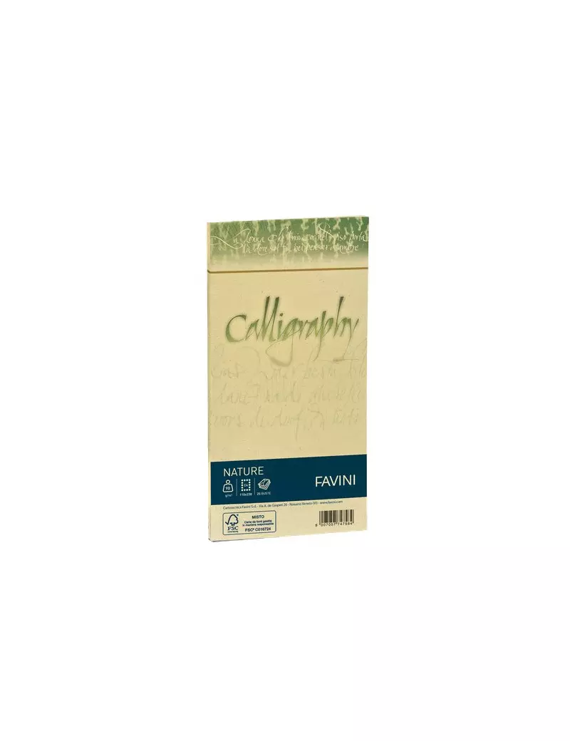 Buste Calligraphy Nature Favini - Oliva - 11x22 - 120 g (Conf. 25) Buste Calligraphy Nature Favini - Oliva - 11x22 - 120 g (Conf. 25)