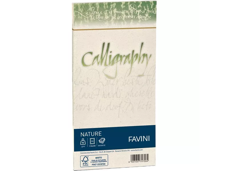 Buste Calligraphy Nature Favini - Agrumi - 11x22 - 100 g (Conf. 25)