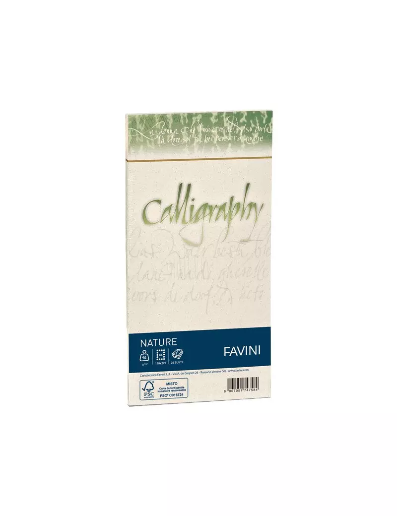 Buste Calligraphy Nature Favini - Agrumi - 11x22 - 100 g (Conf. 25) Buste Calligraphy Nature Favini - Agrumi - 11x22 - 100 g (Conf. 25)