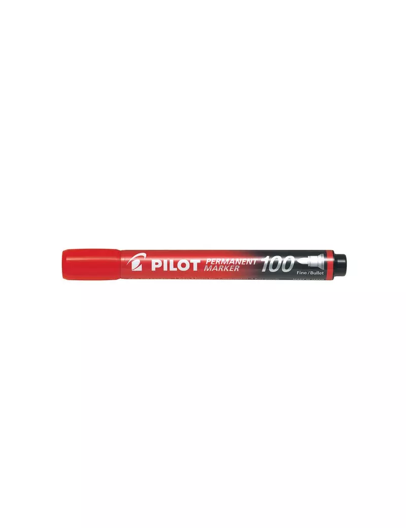 Marcatore Permanente SCA 100 Pilot - Punta Tonda - 1 mm - Rosso (Conf. 12)
