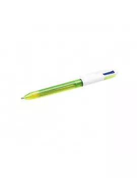 Penna a Sfera a Scatto 4 Colori Fluo Bic - 1 mm - 933948 (Rosso Blu Nero e Verde)