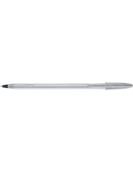 Penna a Sfera Cristal Shine Bic - Argento - Nero (Conf. 20)