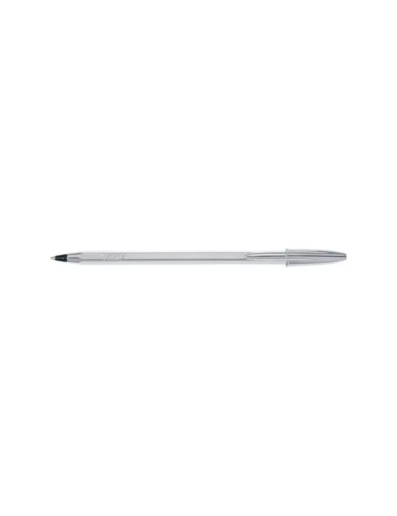 Penna a Sfera Cristal Shine Bic - Argento - Nero (Conf. 20)