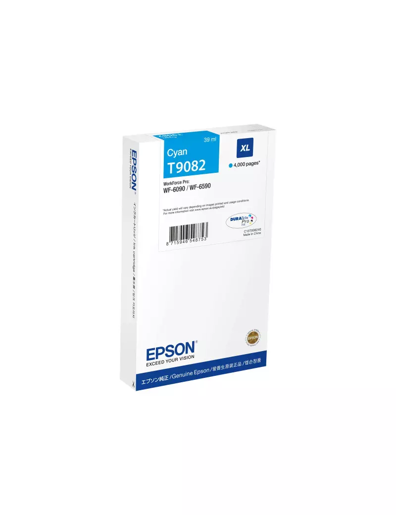 Cartuccia Originale Epson T908240 (Ciano XL 4000 pagine) Cartuccia Originale Epson T908240 (Ciano XL 4000 pagine)
