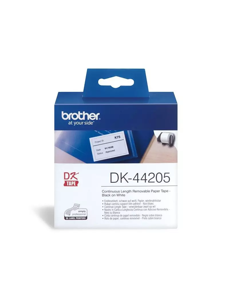 Nastro Originale Brother DK44205 - 62 mm x 30,48 m - Carta Nastro Originale Brother DK44205 - 62 mm x 30,48 m - Carta