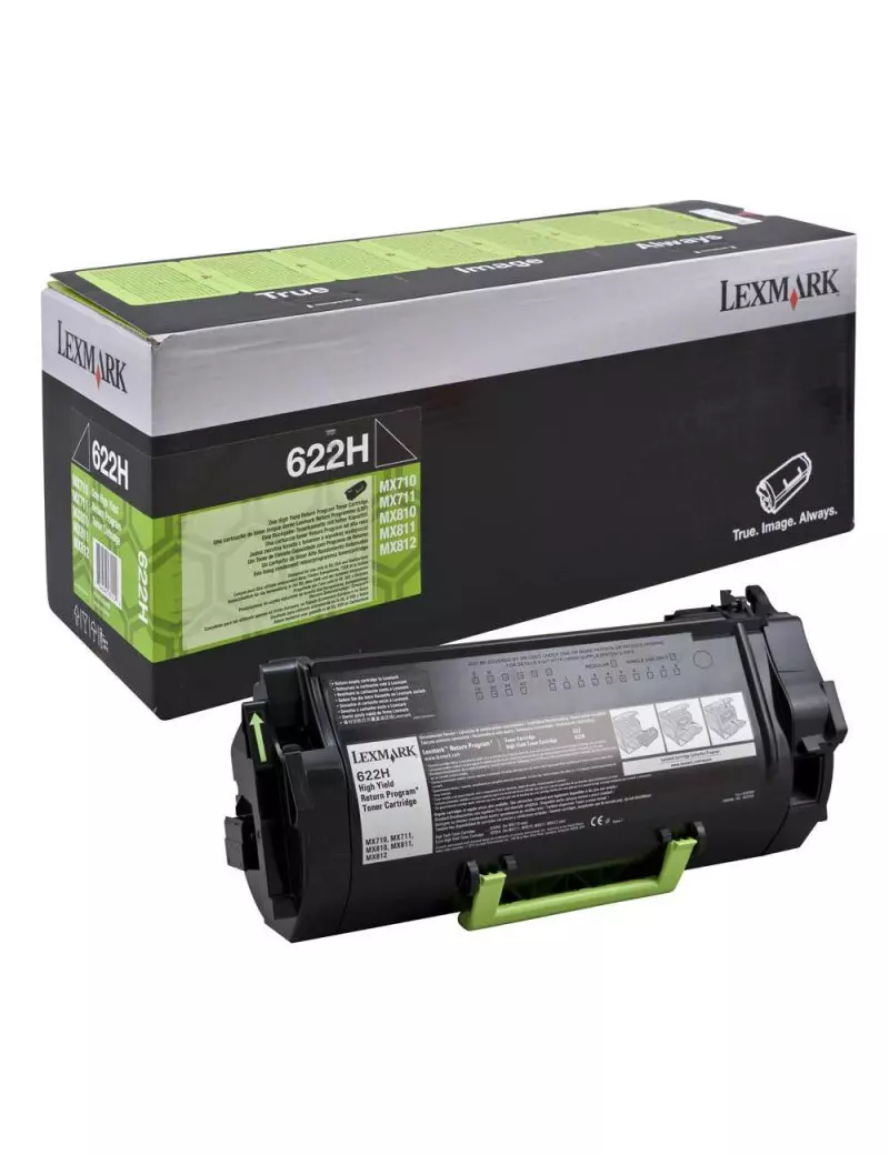 Toner Originale Lexmark #622H 62D2H00 (Nero 25000 pagine) Toner Originale Lexmark #622H 62D2H00 (Nero 25000 pagine)