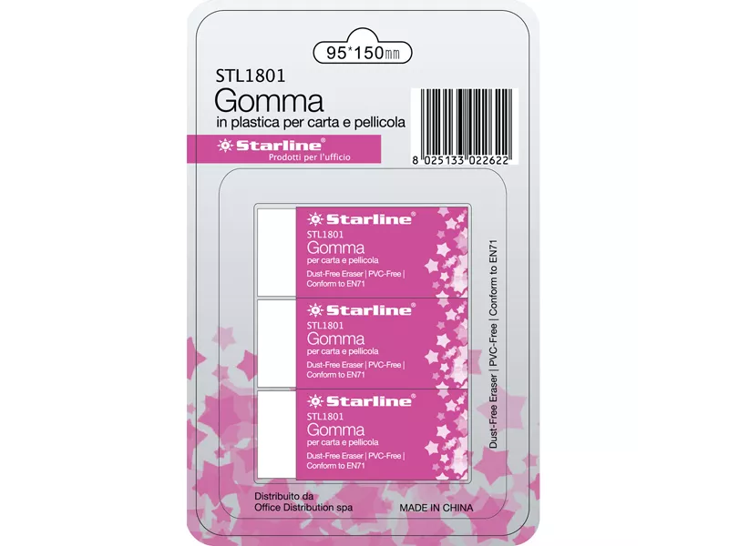 Gomma Bianca per Matita Starline (Conf. 3)