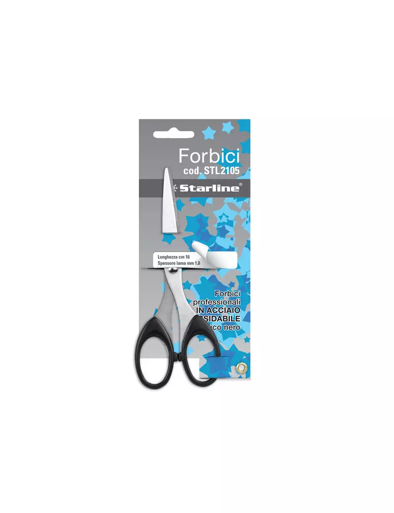 Forbici in Acciaio Starline - 16 cm - Nero