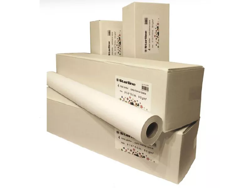 Carta Plotter Starline - 914 mm x 50 m - 80 g - Inkjet (Conf. 4) Carta Plotter Starline - 914 mm x 50 m - 80 g - Inkjet (Conf. 4)