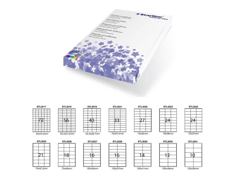 Etichette Adesive Starline - 70x37 mm - Bianco Etichette Adesive Starline - 70x37 mm - Bianco