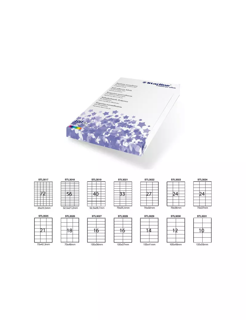 Etichette Adesive Starline - 70x37 mm - Bianco Etichette Adesive Starline - 70x37 mm - Bianco