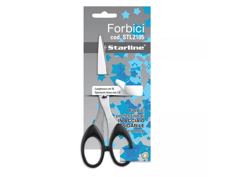 Forbici in Acciaio Starline - 21 cm - Nero