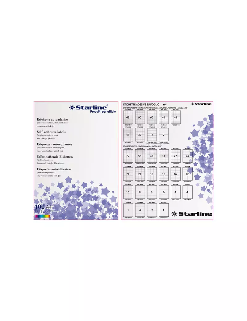 Etichette Adesive Starline - 48,5x25,4 mm - Bianco Etichette Adesive Starline - 48,5x25,4 mm - Bianco