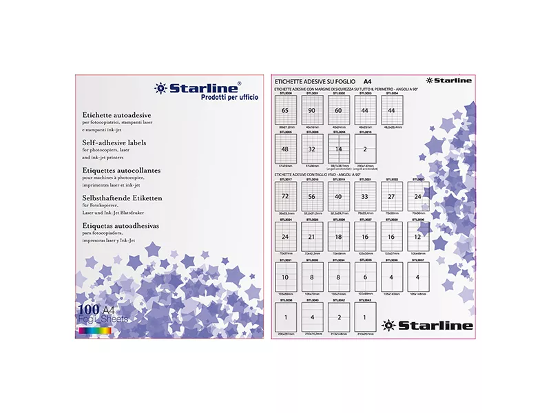 Etichette Adesive Starline - 52,5x25 mm - Bianco Etichette Adesive Starline - 52,5x25 mm - Bianco