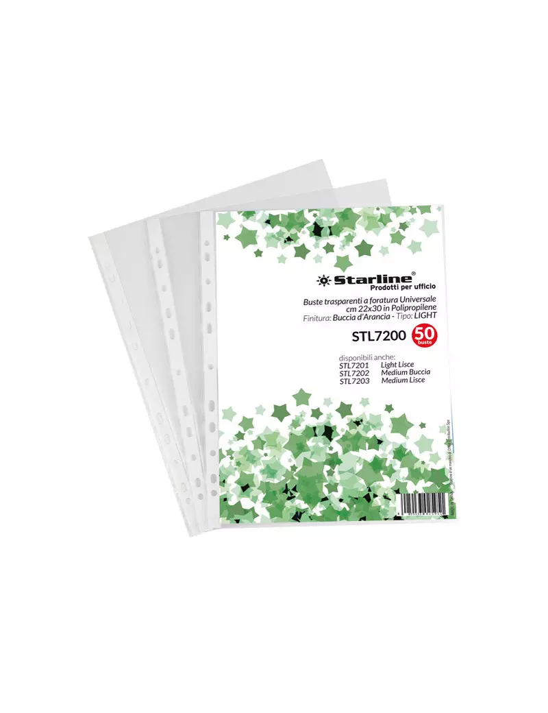 Busta a Perforazione Universale Starline - 22x30 cm - Goffrata Medio Spessore (Trasparente Conf. 50) Busta a Perforazione Universale Starline - 22x30 cm - Goffrata Medio Spessore (Trasparente Conf. 50)