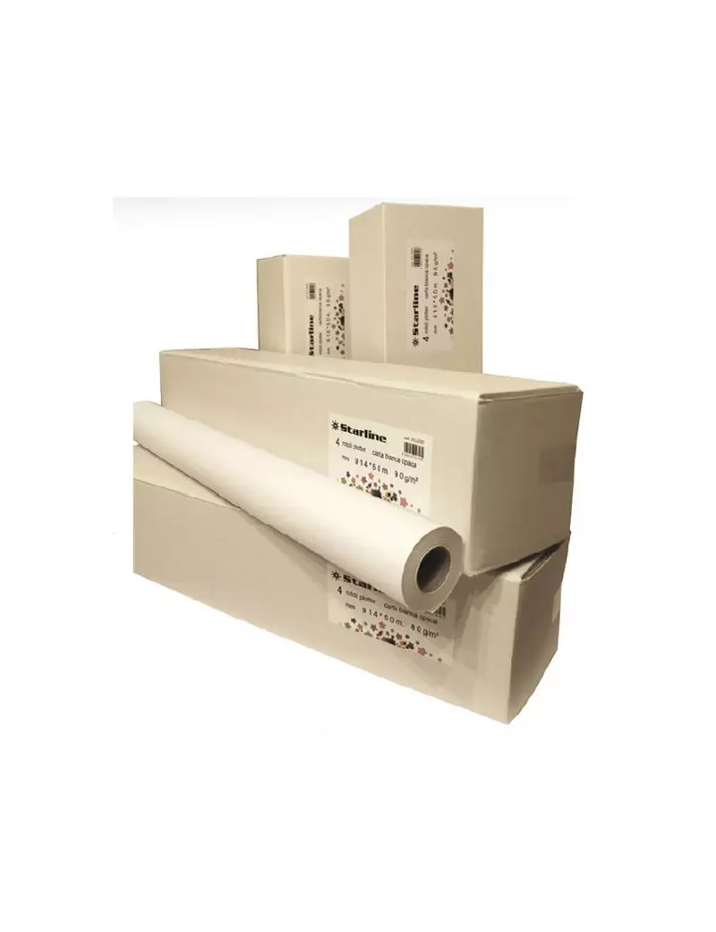 Carta Plotter Starline - 1067 mm x 50 m - 90 g - Inkjet (Conf. 4) Carta Plotter Starline - 1067 mm x 50 m - 90 g - Inkjet (Conf. 4)