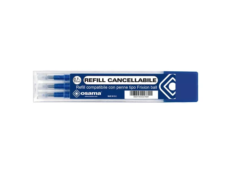 Refill per Penna a Sfera Cancellabile Osama - 0,7 mm - Blu (Conf. 3) Refill per Penna a Sfera Cancellabile Osama - 0,7 mm - Blu (Conf. 3)