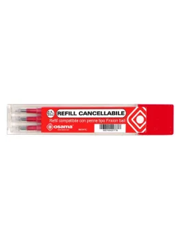 Refill per Penna a Sfera Cancellabile Osama - 0,7 mm - Rosso (Conf. 3)
