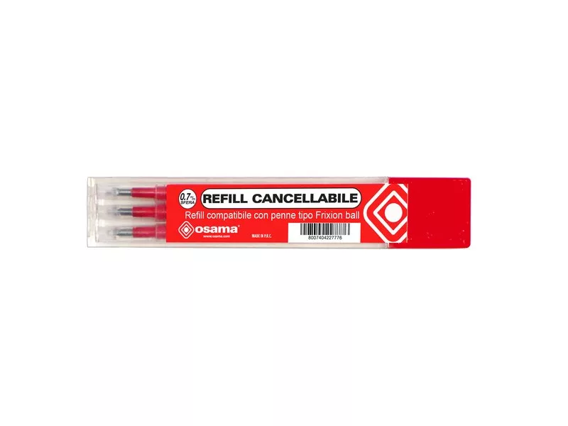 Refill per Penna a Sfera Cancellabile Osama - 0,7 mm - Rosso (Conf. 3) Refill per Penna a Sfera Cancellabile Osama - 0,7 mm - Rosso (Conf. 3)