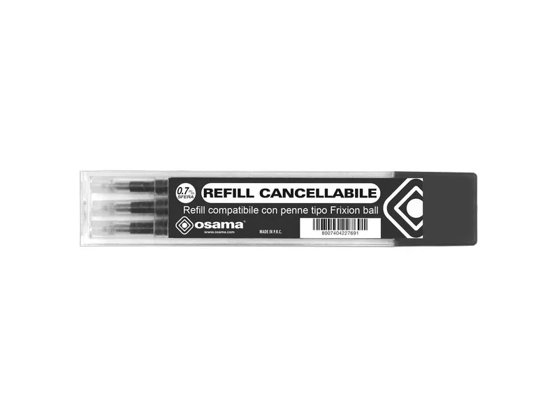 Refill per Penna a Sfera Cancellabile Osama - 0,7 mm - Nero (Conf. 3) Refill per Penna a Sfera Cancellabile Osama - 0,7 mm - Nero (Conf. 3)