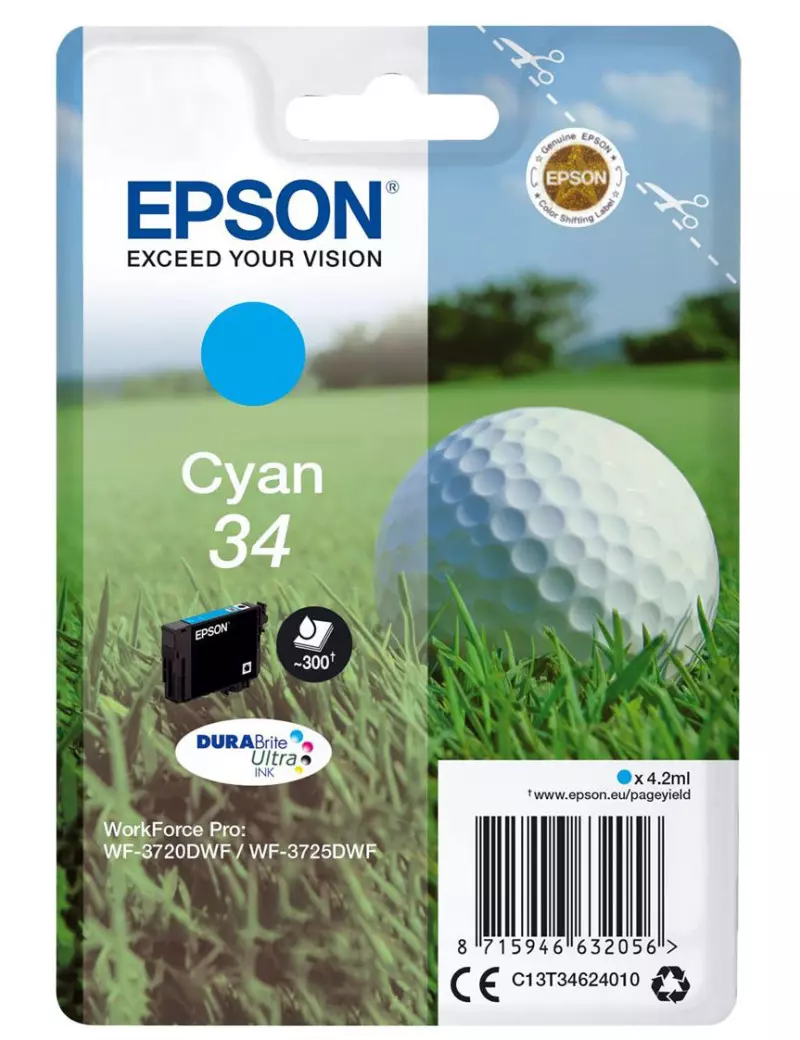 Cartuccia Originale Epson T346240 (Ciano 300 pagine) Cartuccia Originale Epson T346240 (Ciano 300 pagine)